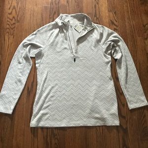 Eddie Bauer 1/4 zip ivory gray fleece